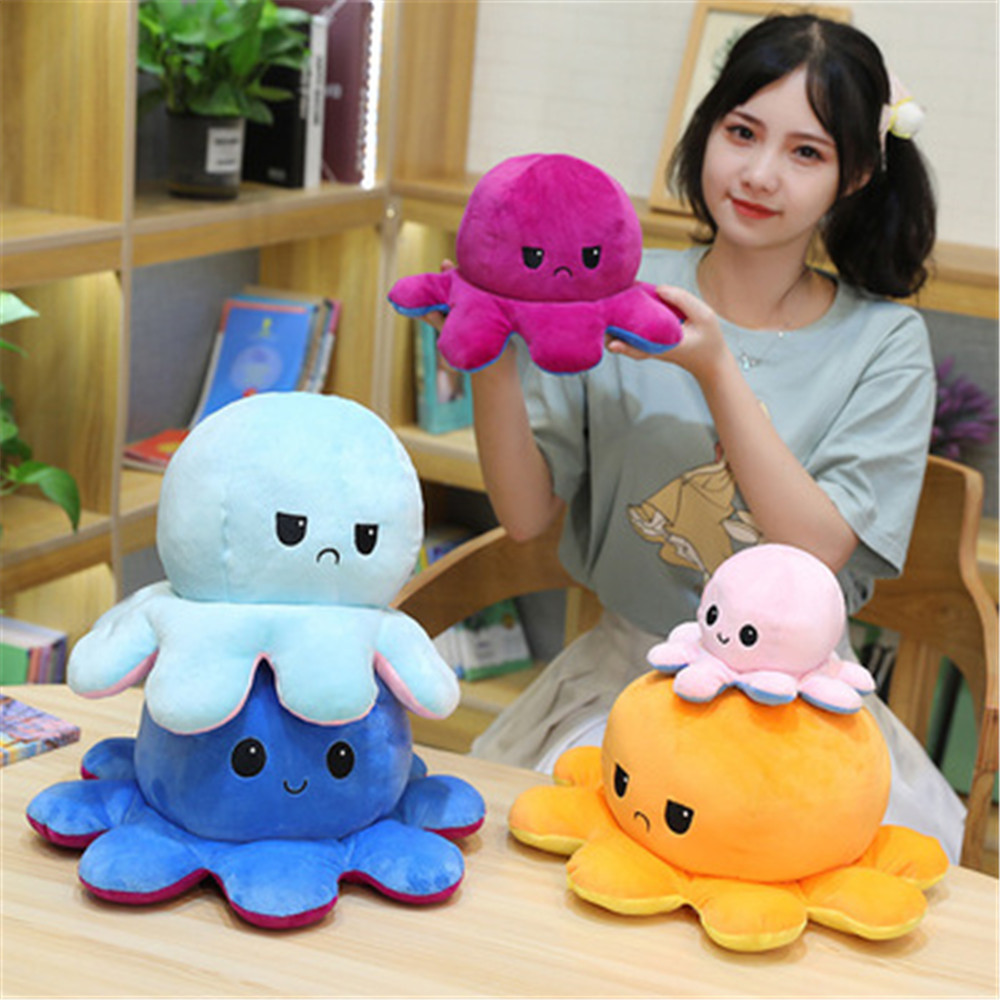 Bạch Tuộc Nhồi Bông Hai Mặt Nhiều Màu Sắc Lật Đật Được