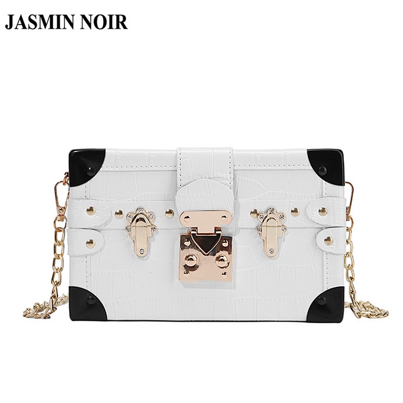 đẹp  Túi xách JASMIN NOIR họa tiết da cá sấu phong cách vintage thời trang cho nữ