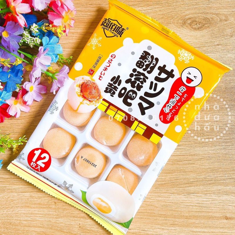 Một gói bánh mochi sữa nhân kem mứt trái cây Đài Loan gói 180g gồm 12 cái