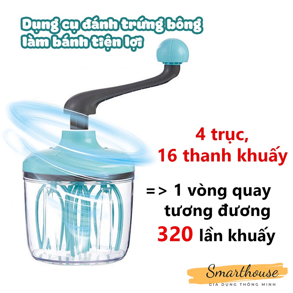 Dụng cụ đánh trứng bằng tay siêu bông - Máy đánh trứng thủ công, dụng cụ làm bánh làm kem tiện lợi