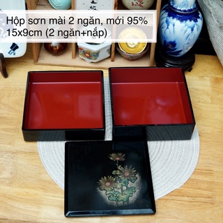 Hộp sơn mài 2 ngăn đựng trang sức - hàng nhật bản