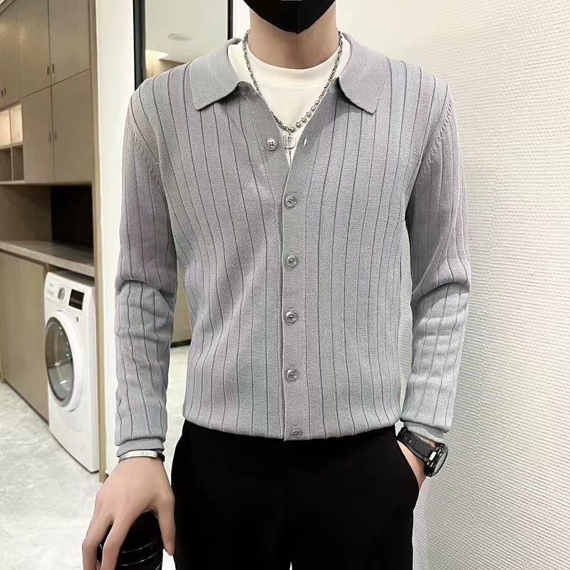 Áo Khoác Dệt Kim Tay Dài Màu Sắc Retro Hàn Quốc Dành Cho Nam Giới Fashion áo nỉ sweater nam Hàn Quốc áo khoác len bigsize simple áo sơ mi nam dài tay from rộng