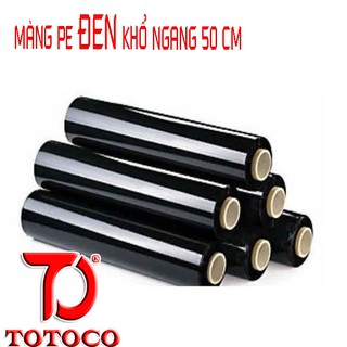 Màng PE ĐEN KHỔ NGANG 50 CM màng bọc hàng hóa 2,3Kg - Quấn Pallet, Màng quấn chống bụi