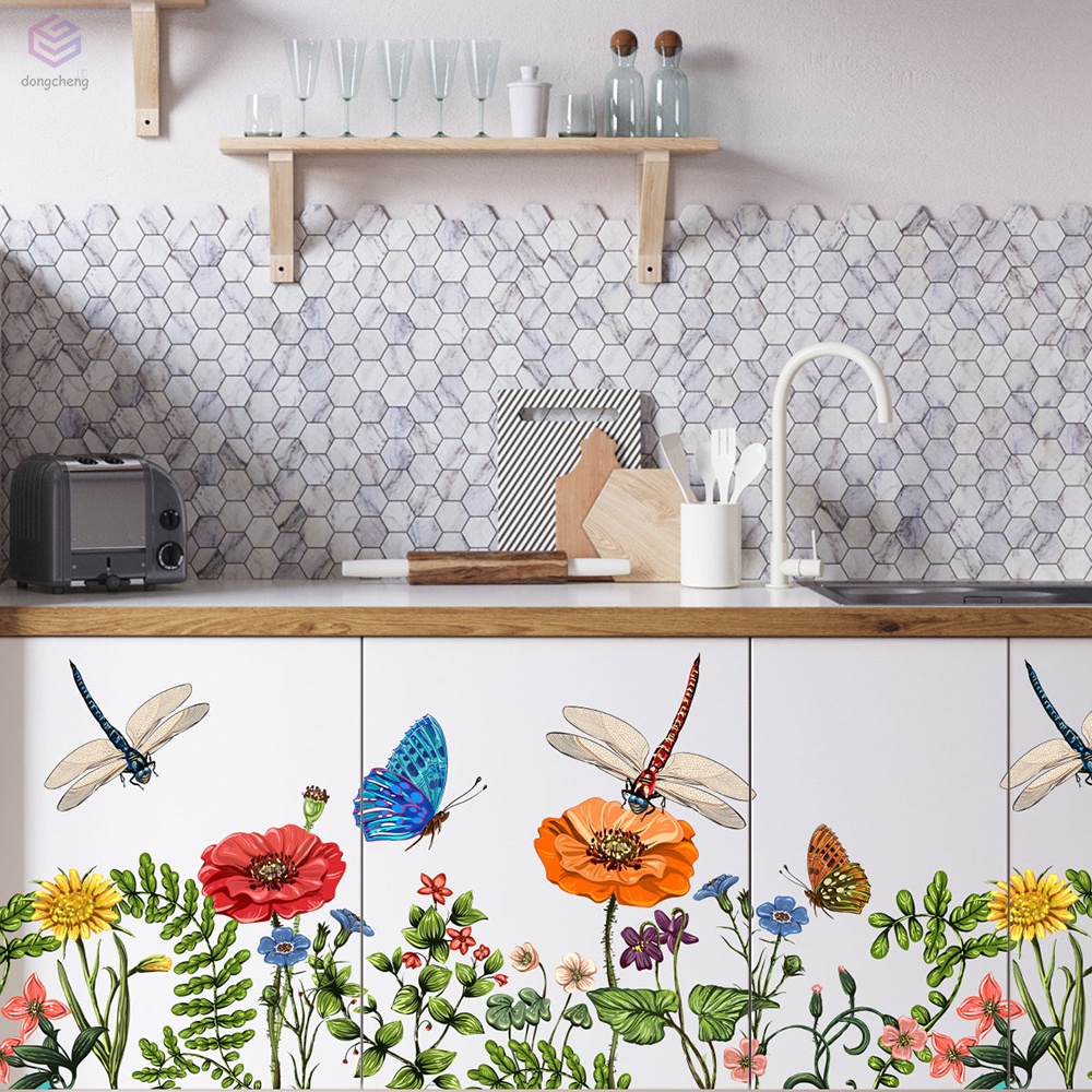 Sticker Dán Tường Họa Tiết Hình Con Chuồn Chuồn Và Con Bướm Dùng Trang Trí Phòng Ngủ Cho Trẻ