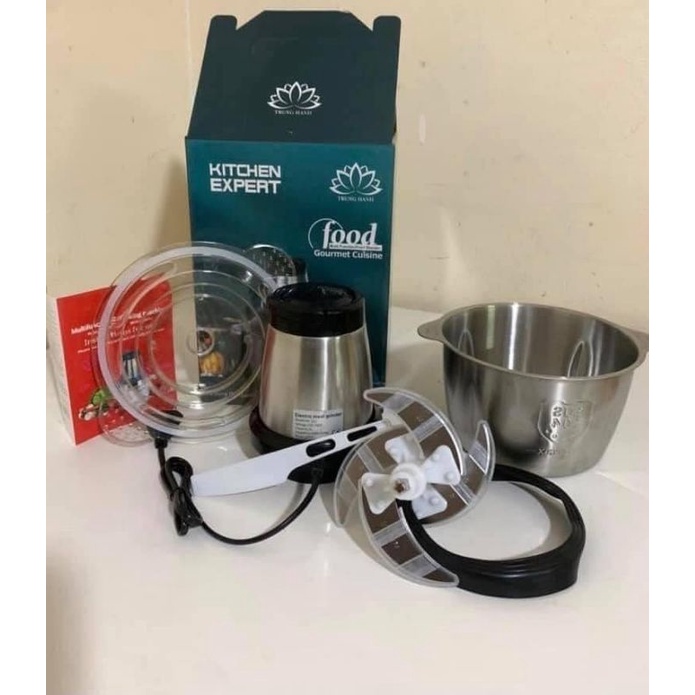 Máy xay thịt đa năng kitchen food cối inox 2 lit