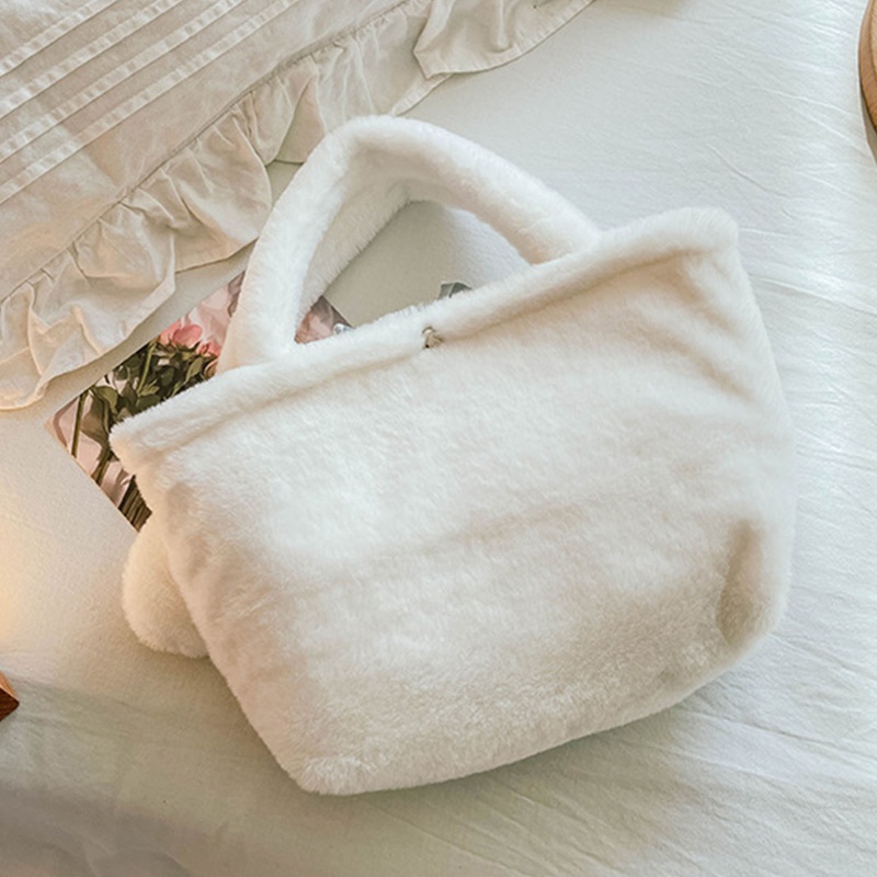 Túi Xách Đeo Vai Hình Búp Bê Hoạt Hình Phủ Lông Nhiều Màu Sắc Dễ Thương Cho Nữ