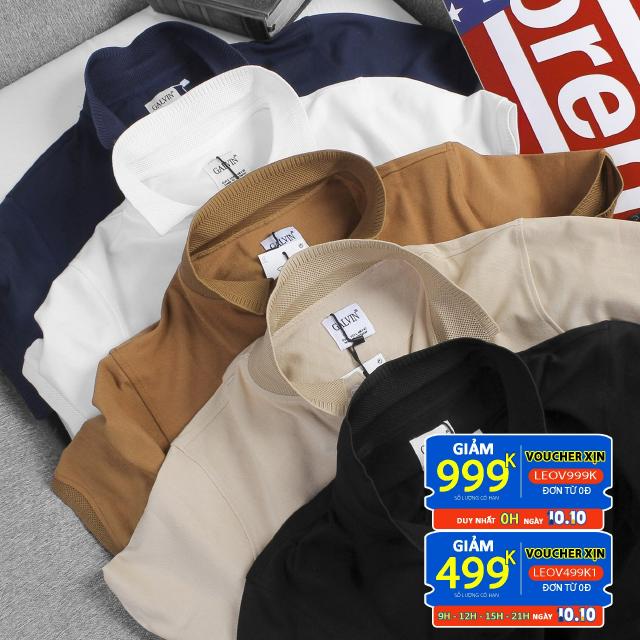 Áo Polo nam Galvin vải cá sấu Cotton co giãn cao cấp dệt bo lưới chuẩn form cổ bẻ tay ngắn 25 - Leo Vatino