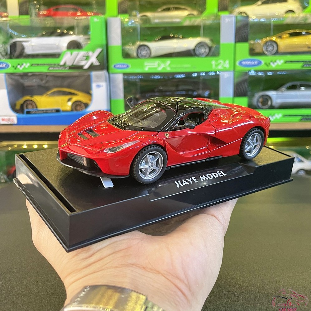 Xe mô hình sắt giá rẻ Ferrari LaFerrari tỉ lệ 1:32 hãng Double Horses màu đỏ