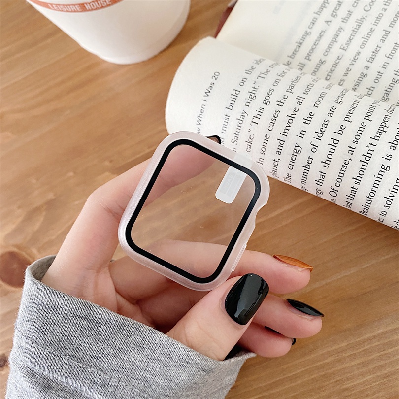 Ốp Kính Cường Lực PC Cho Đồng Hồ Thông Minh Apple Watch Series 8 7 6 SE 5 4 3 2 1 Size 41mm 45mm 44mm 42mm 40mm 38mm