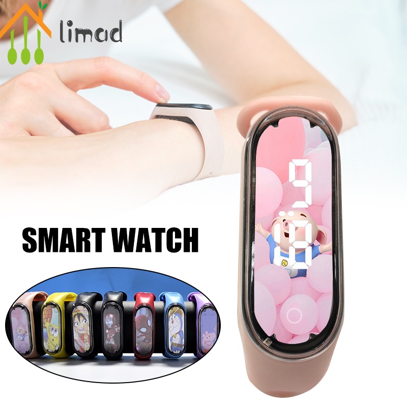 Đồng Hồ Điện Tử Có Đèn LED 12mm Dày 12mm Họa Tiết Nhân Vật Anime Thời Trang Cho Bé 12mm