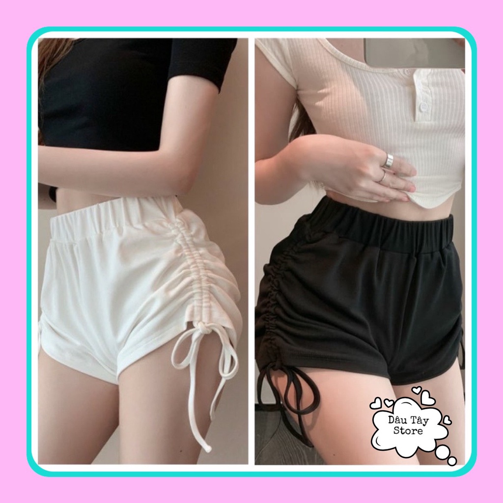 (SIÊU PHẨM QUẦN RÚT) Quần short nữ mặc nhà rút dây - Quần đùi ngắn cạp chun co giãn ba màu kiểu dáng trẻ trung năng động