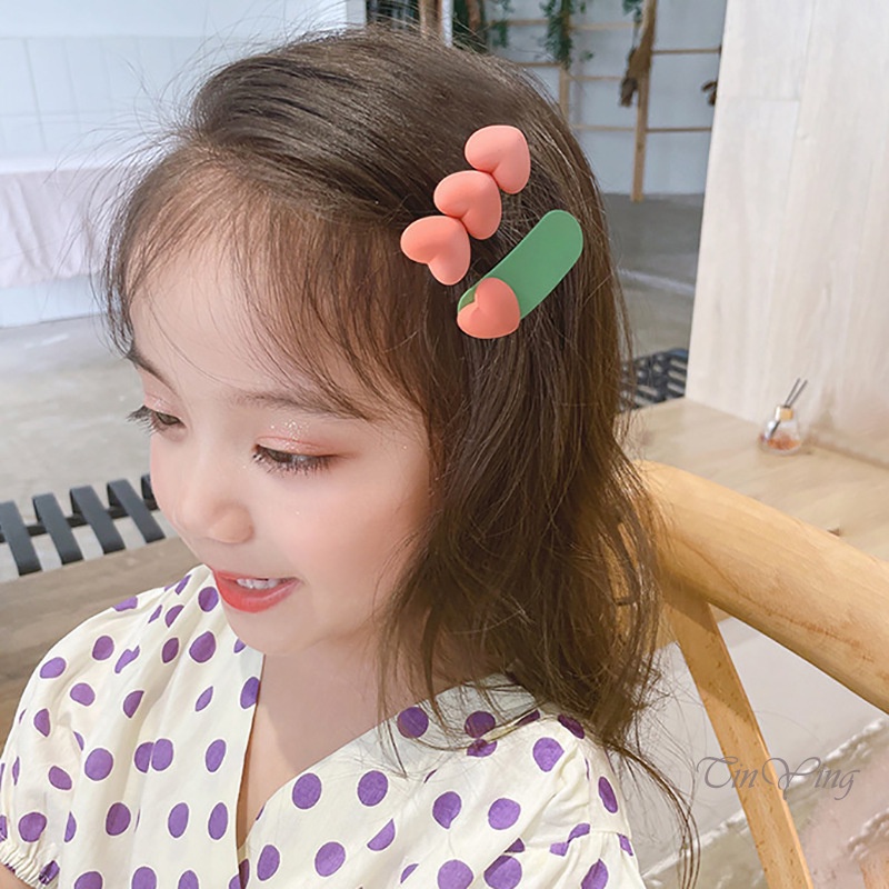 GETNOIVAS 1 Cặp Kẹp Tóc Hình Trái Tim Lâu Trôi Thoải Mái Dễ Chịu 10cm*7cm Cho Hàng Ngày