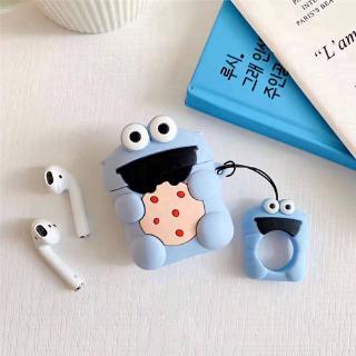 Vỏ bọc silicone hình Cookie Monster cho hộp sạc tai nghe Airpods