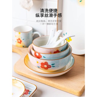 Bộ bát đĩa họa tiết hoa dễ thương cho bé gái