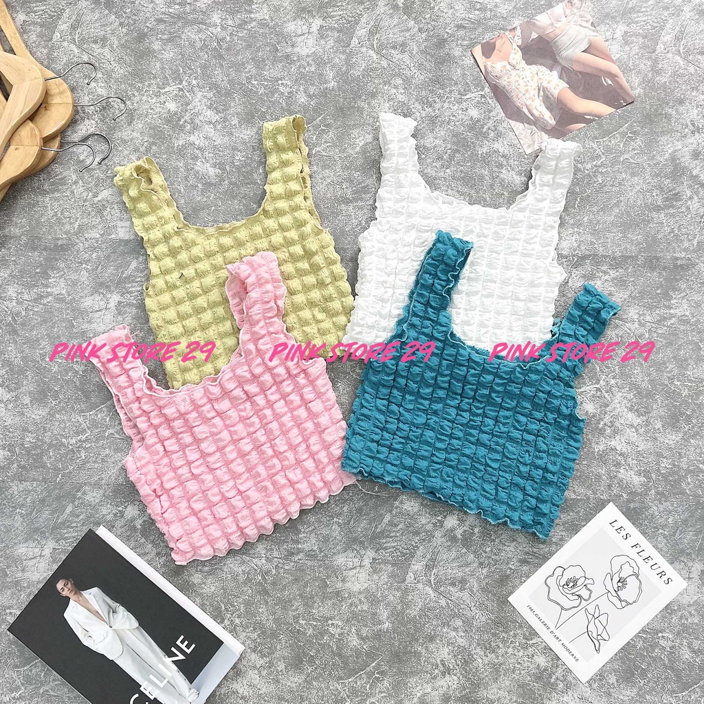 Áo Ba Lỗ Croptop , Dáng Rộng Chất Xốp Siêu Mát Alohashop91