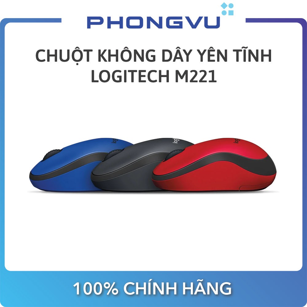 Chuột máy tính Logitech M221 không dây (Xám đen)