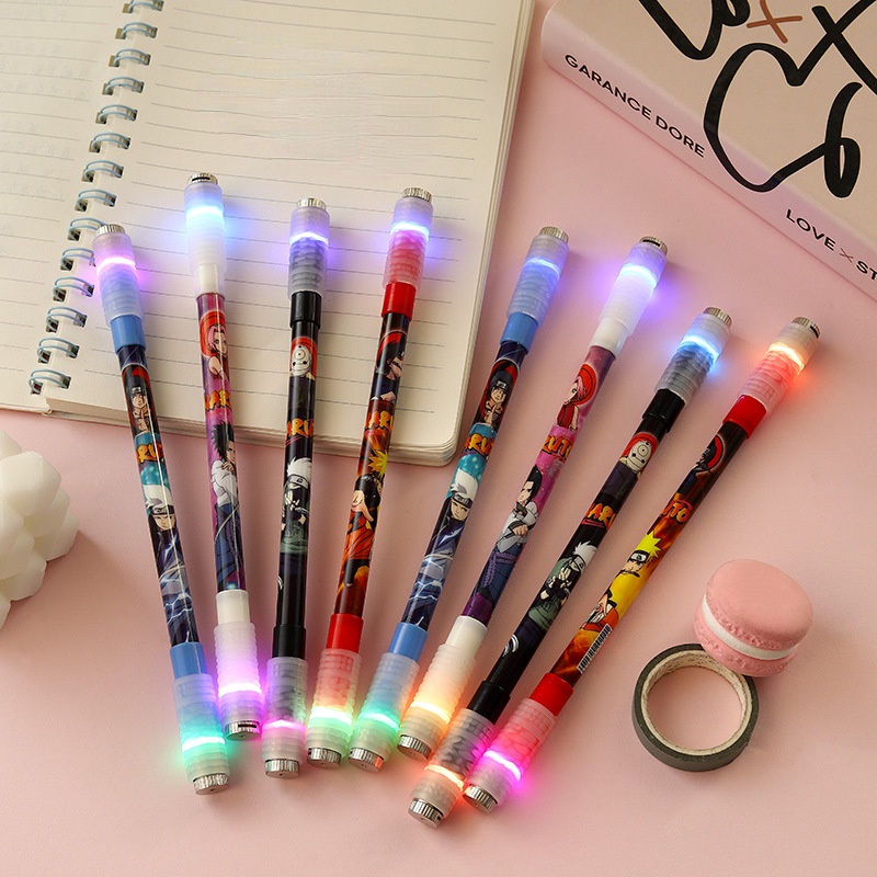 Bút Mực Gel Dạ Quang Hai Đầu In Hình Anime Nhiều Màu Sắc Dành Cho Học Sinh