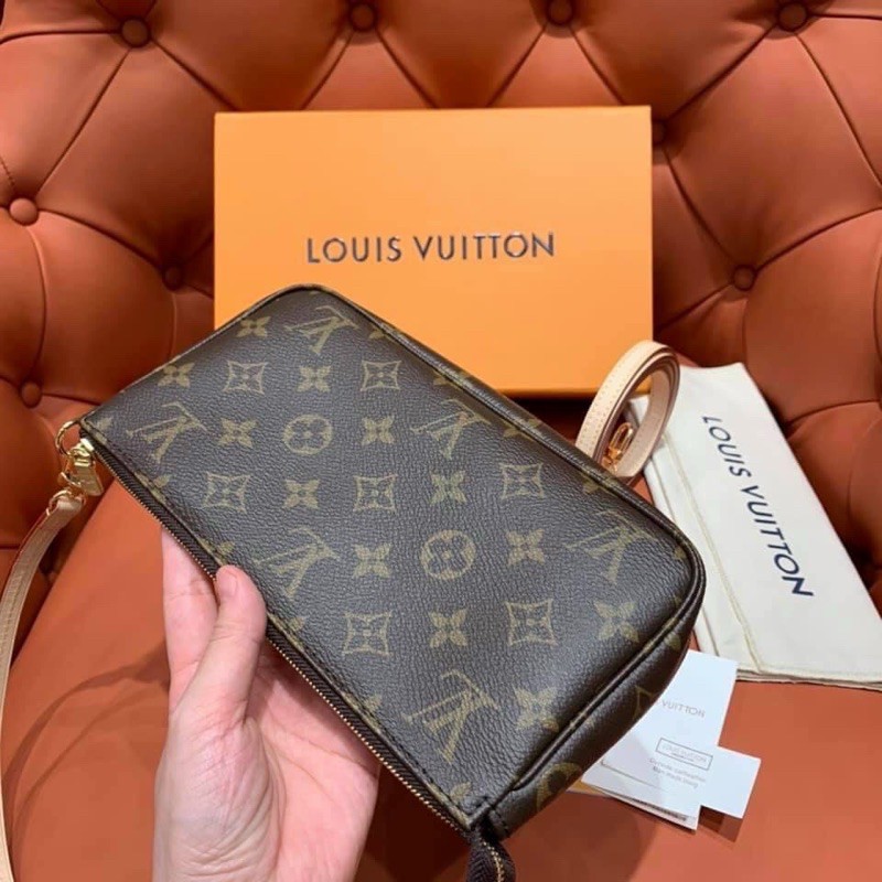 Túi kẹp nách lv size21cm fullbox chất da ngả mầu và mềm khi sd