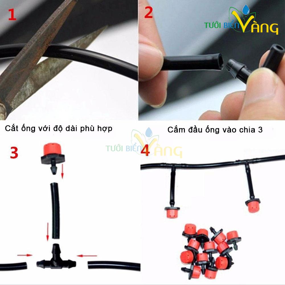 Combo bộ tưới cây tự động 30 đầu tưới nhỏ giọt 25m dây dẫn nước 01 đồng hộ đặt tưới tự động hàng ngày và đầy đủ phụ kiện