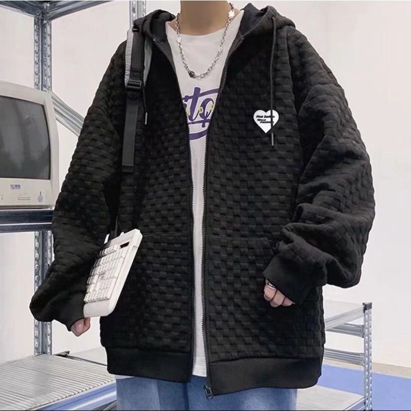 Áo Khoác Hoodie Nam Nữ Màu Trơn Phối Dây Xích Kiểu Hàn Quốc Thời Trang Cho áo khoác hoodie zip nữ áo khoác hoodie form rộng áo khoác hoodie cặp