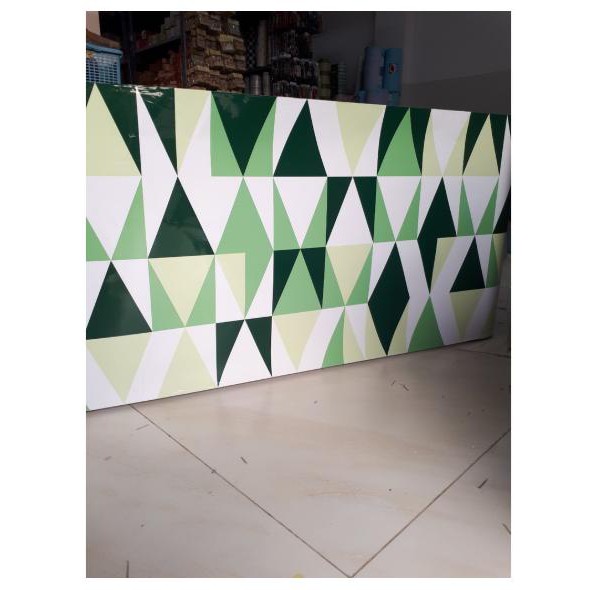 DECAL 1M dán bếp tráng nhôm khổ 60CM - TAM GIÁC XANH VÀNG