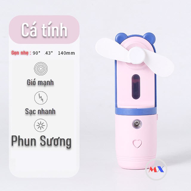 Quạt mini sạc phun sương,quạt MINI cầm tay tích điện có đèn ,sạc usb