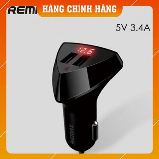 Hàng chuẩn Củ sạc ô tô 2 cổng USB có màn hình Remax RC C208