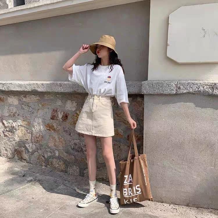 Set Chân Váy Chữ A Áo Phông Chất Thun Mịn Mát | BigBuy360 - bigbuy360.vn