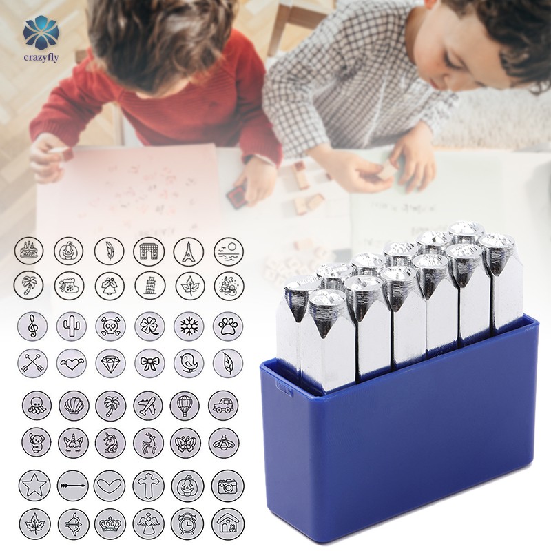 Set 12 Con Dấu (6mm 1 / 4 ") Bằng Thép Carbon Cứng Mạ Điện