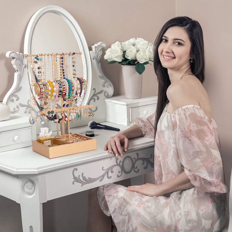 Tháp Đứng 3 Tầng Trưng Bày Trang Sức Vòng Đeo Tay Nhẫn