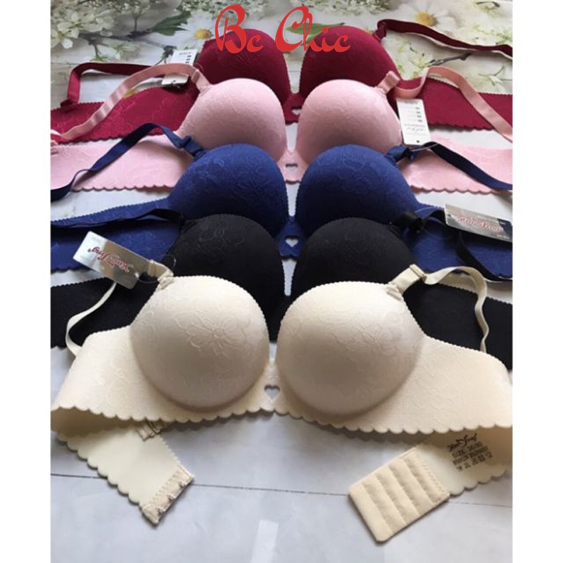 Áo lót đúc in hoa không gọng siêu đẩy U52, đệm dày 5cm ôm đẩy ngực BC_CHIC LINGERIE