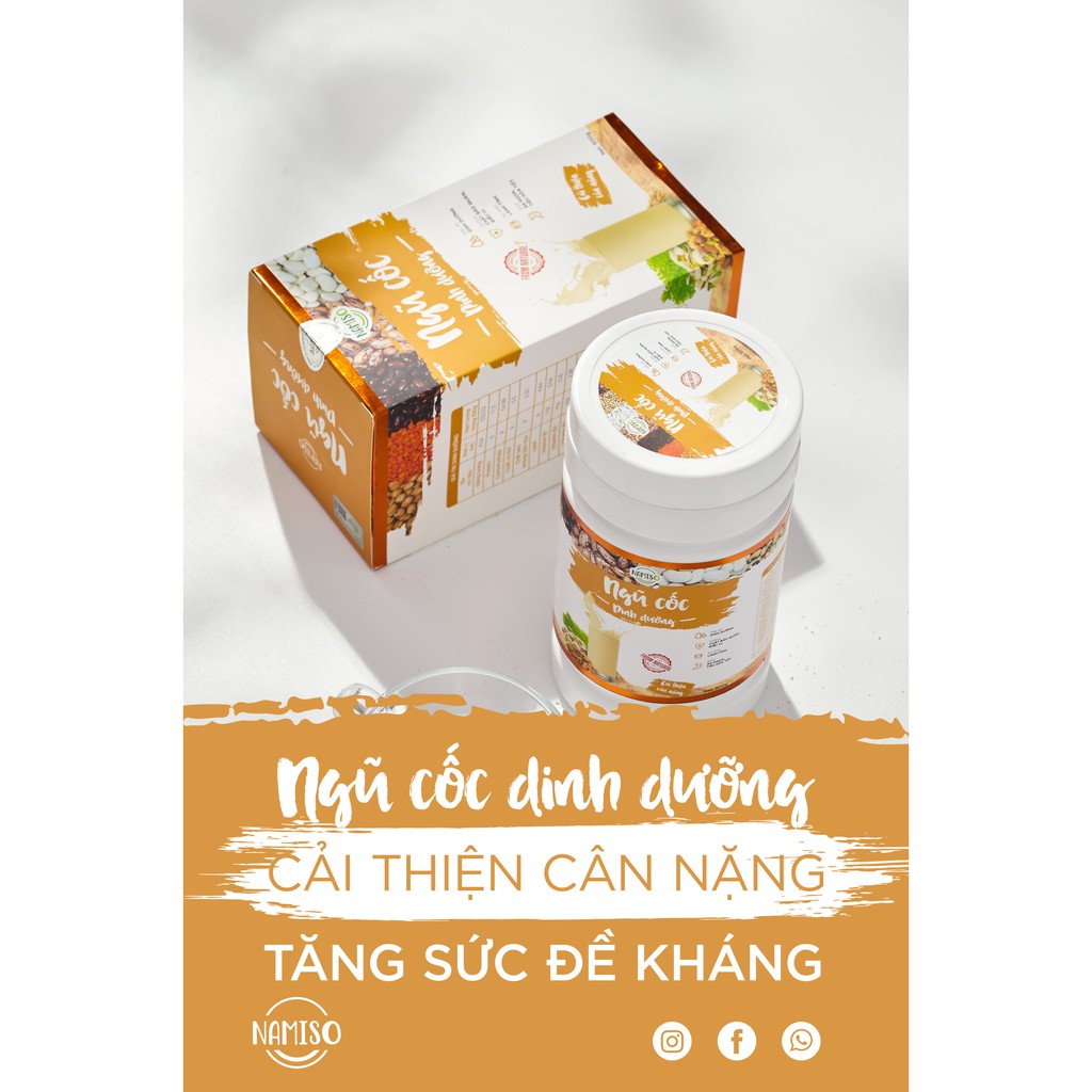 Bột ngũ cốc dinh dưỡng Namiso, bột ngũ cốc dinh dưỡng bổ sung dầy đủ dưỡng chất thiết yếu