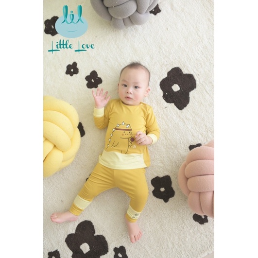 [Litlove]Bộ dài tay cài vai cho bé.