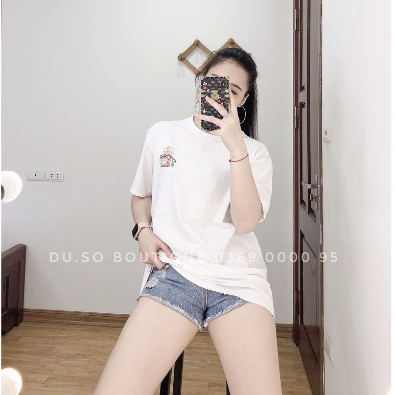 Áo thun nam nữ Unisex Áo phông Oversize in hình OW Bò sữa DUSO 2 màu Đen, Trắng