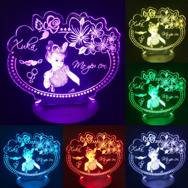 Đèn LED 3D cho phòng ngủ ( Tặng cáp sạc Sam Sung ) - Đèn trang trí