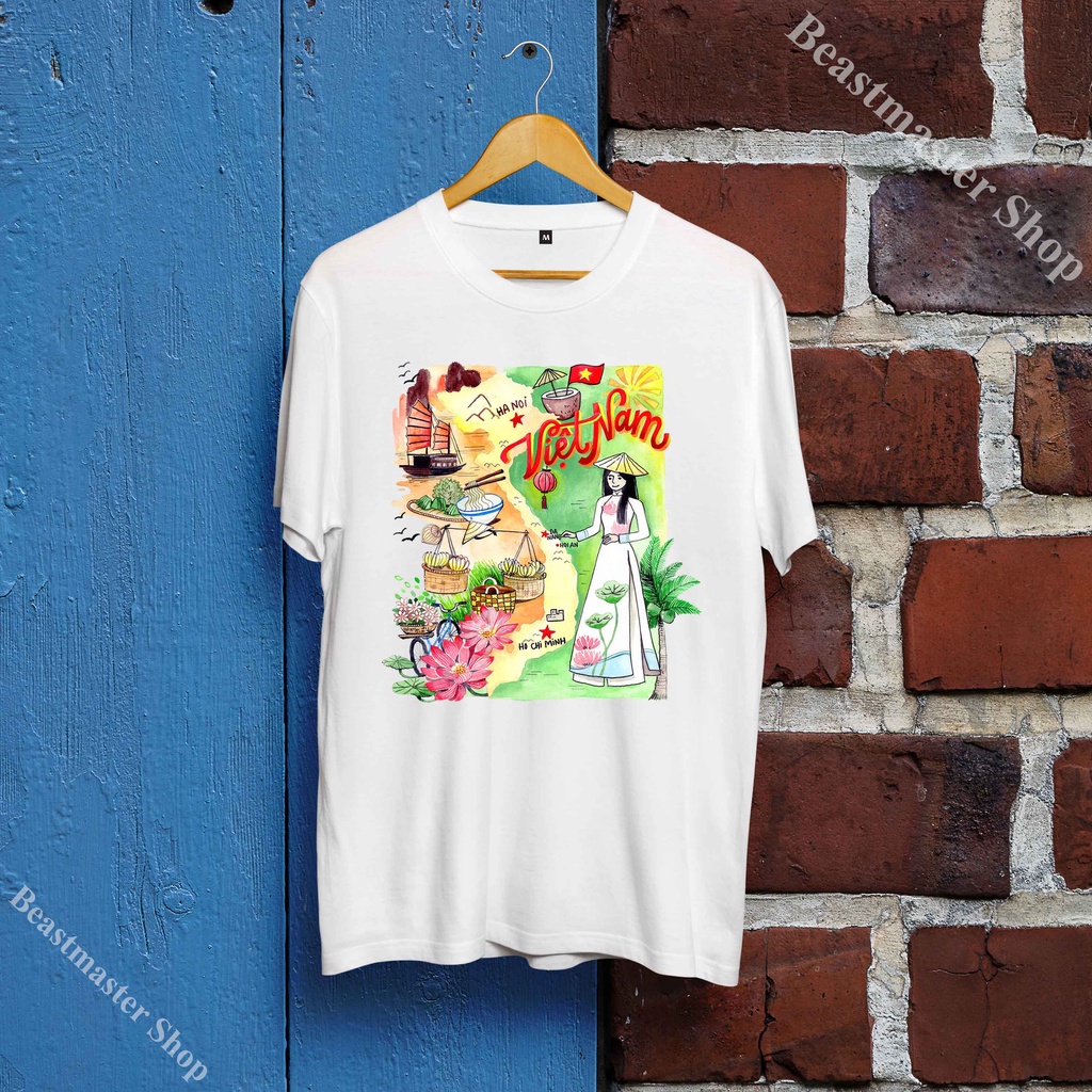 🍭Áo Phông Văn Hóa - Du Lịch Việt Nam - Áo Phông hình ảnh Việt Nam - Ẩm thực Việt Nam - J11VIN-008