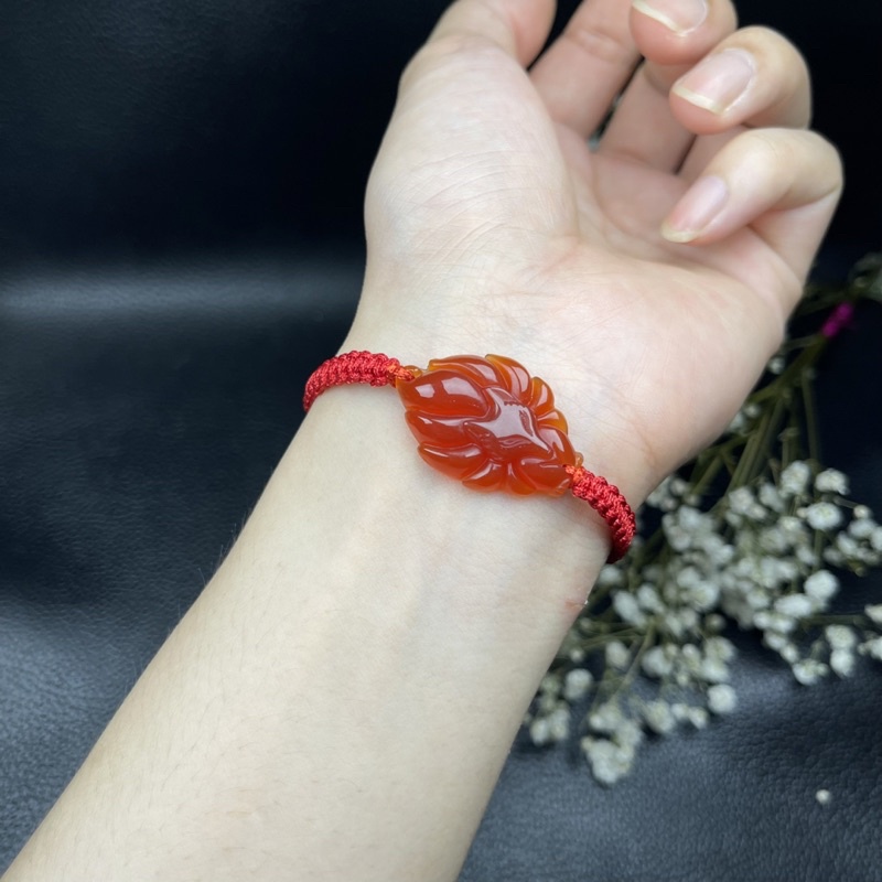 Vòng Tay Hồ Ly Đá Mã Não ☯ Vòng Tay May Mắn ☯ Mệnh Mộc - Hoả - Thổ, Cải Vận Tình Duyên