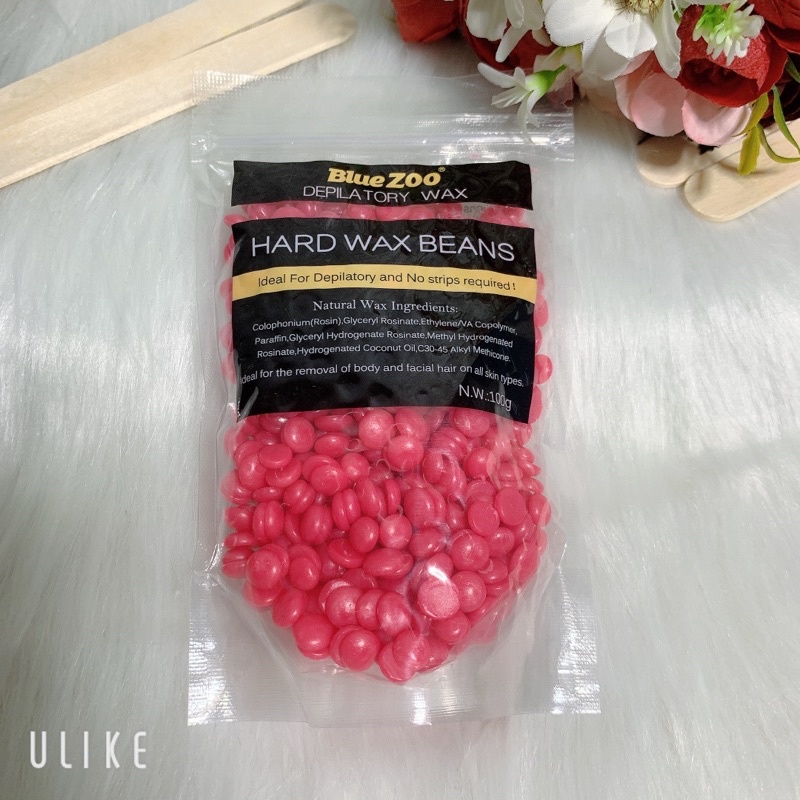 [Tặng que gỗ] Sáp wax lông NT cao cấp dạng hạt đậu Bluezoo gói 100g