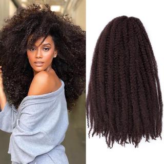 Bộ tóc giả nối tóc WIGSIN xoăn xù kiểu bện phong cách Châu Phi màu ombre sợi tổng hợp mềm mại thời trang