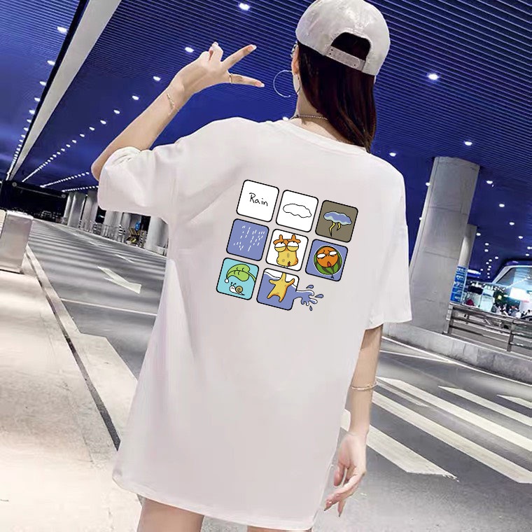 ÁO THUN TAY LỠ UNISEX NỮ IN PÉT ICON MẶC SAU CỰC ĐẸP