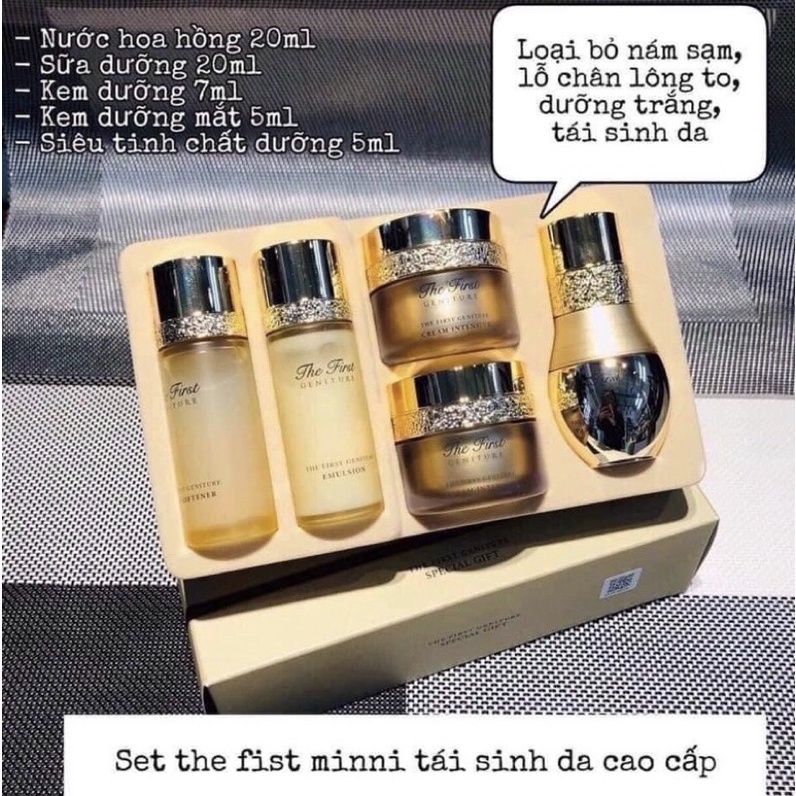 Set the First dưỡng da cao cấp,dưỡng tái sinh, phục hồi da,giảm mụn,chống lão hóa special gift set 5 sp