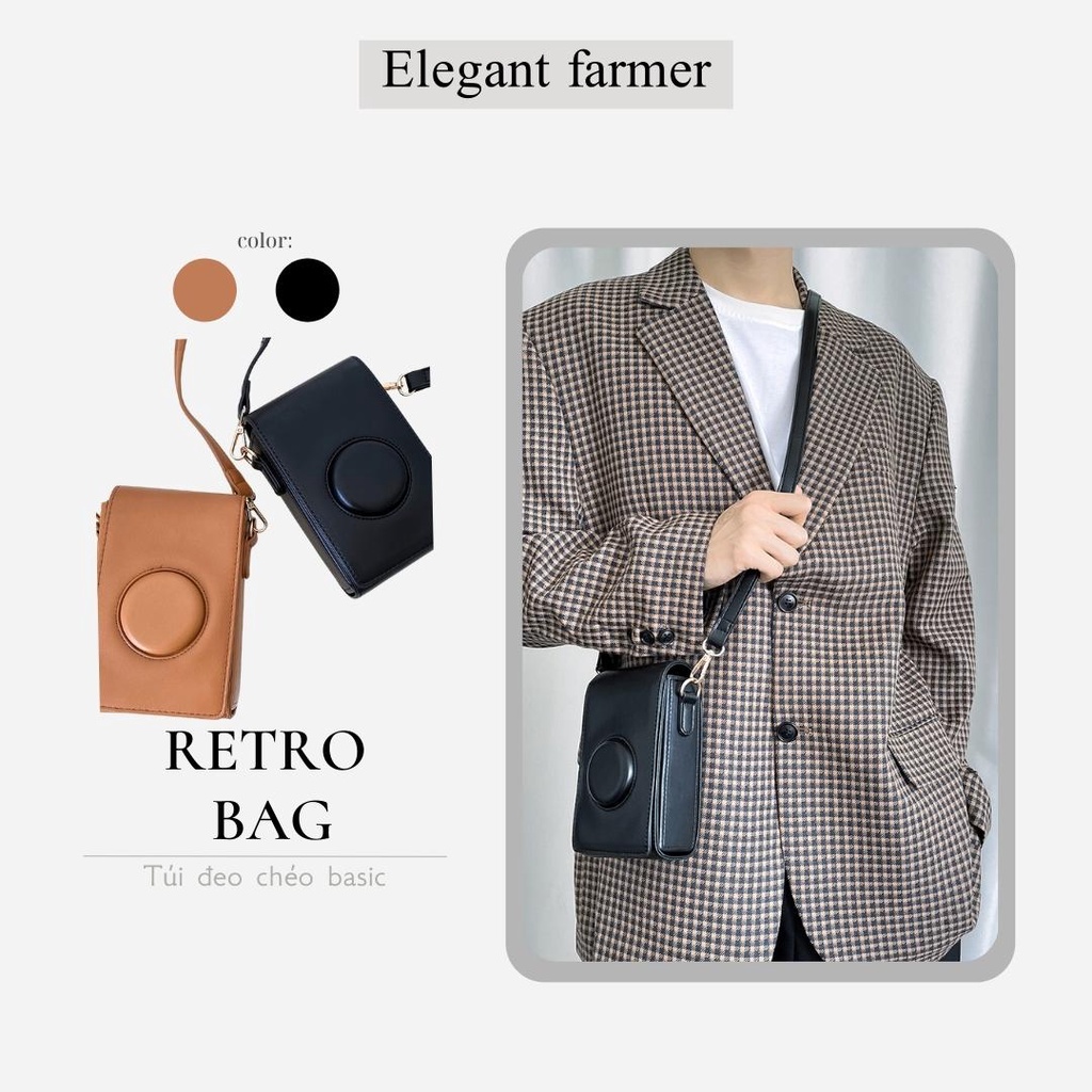 Túi vuông nhỏ RETRO messenger túi điện thoại di động.