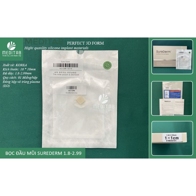 Miếng bọc mũi SureDerm 1x1cm: 1.9,2.9,3.9