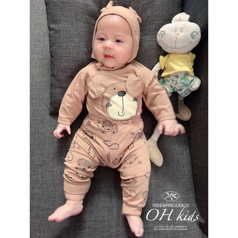 Bộ thu đông gấu cho bé,Sét đồ thu đông dài tay cho bé(không kèm mũ)