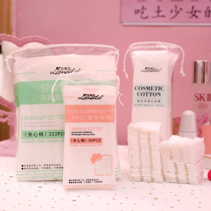 [Mã COS1904 giảm 8% đơn 300K] Bông tẩy trang Lameila (túi 50 miếng/222 miếng)