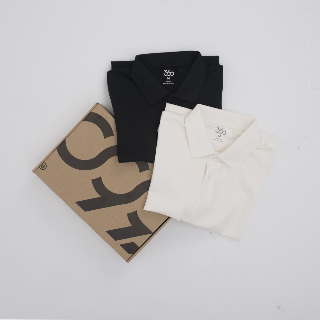 Áo polo nam ngắn tay trơn thương hiệu 360 Boutique trắng đen chất liệu cao cấp - POTOL415