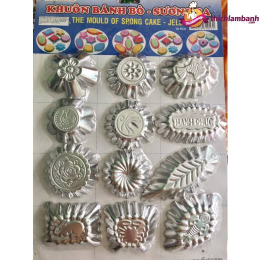 BỘ KHUÔN BÁNH BÒ NHÔM 24 MÓN