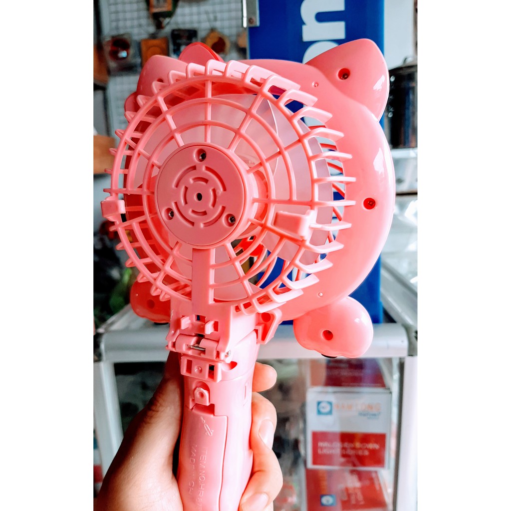 Quạt mini cầm tay, để bàn KITTY sạc điện siêu tiện lợi.