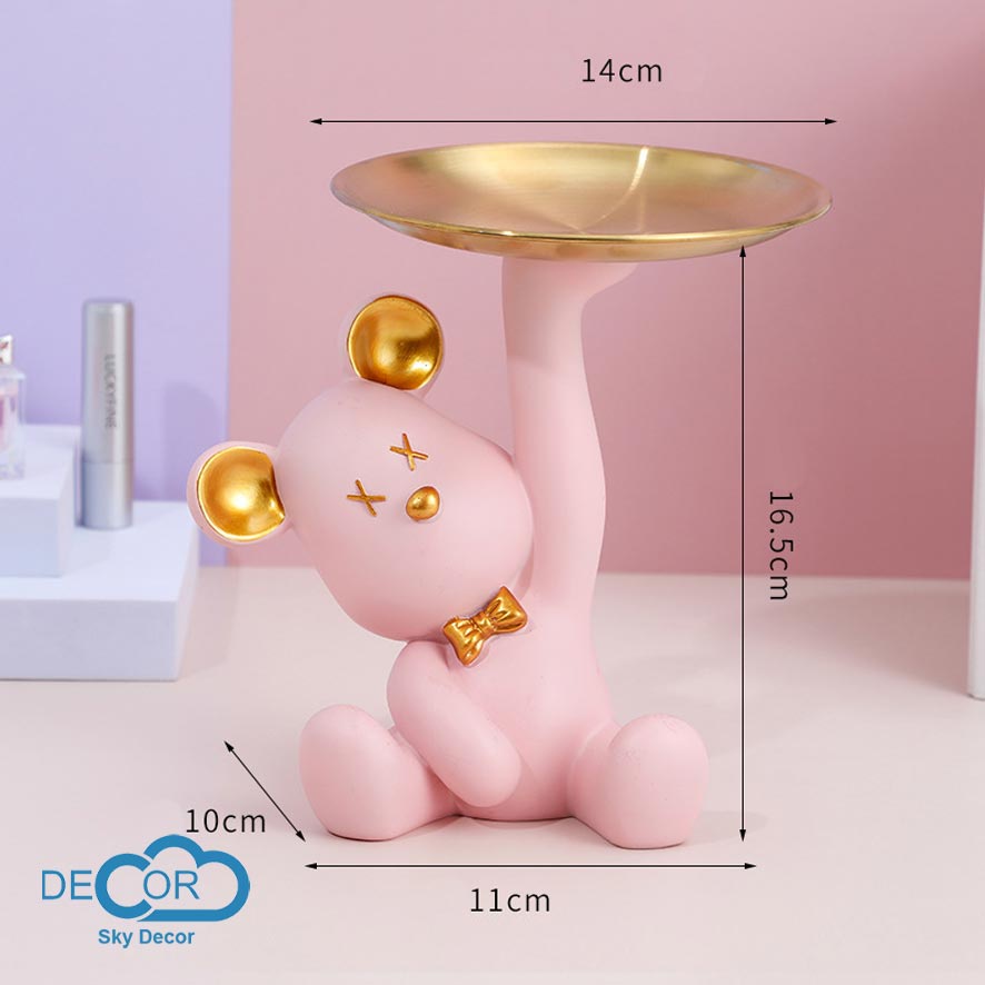 Gấu bê khay Sky Decor Bearbrick - Mô hình, decor phòng khách, quà tặng
