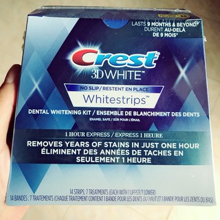 Miếng dán trắng răng Crest 3D White 1-Hour Express